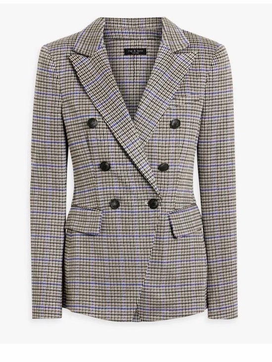 rag & bone Jackets & Blazers - Rag & Bone Preston Blazer Houndstooth Plaid Double Breasted Size 8